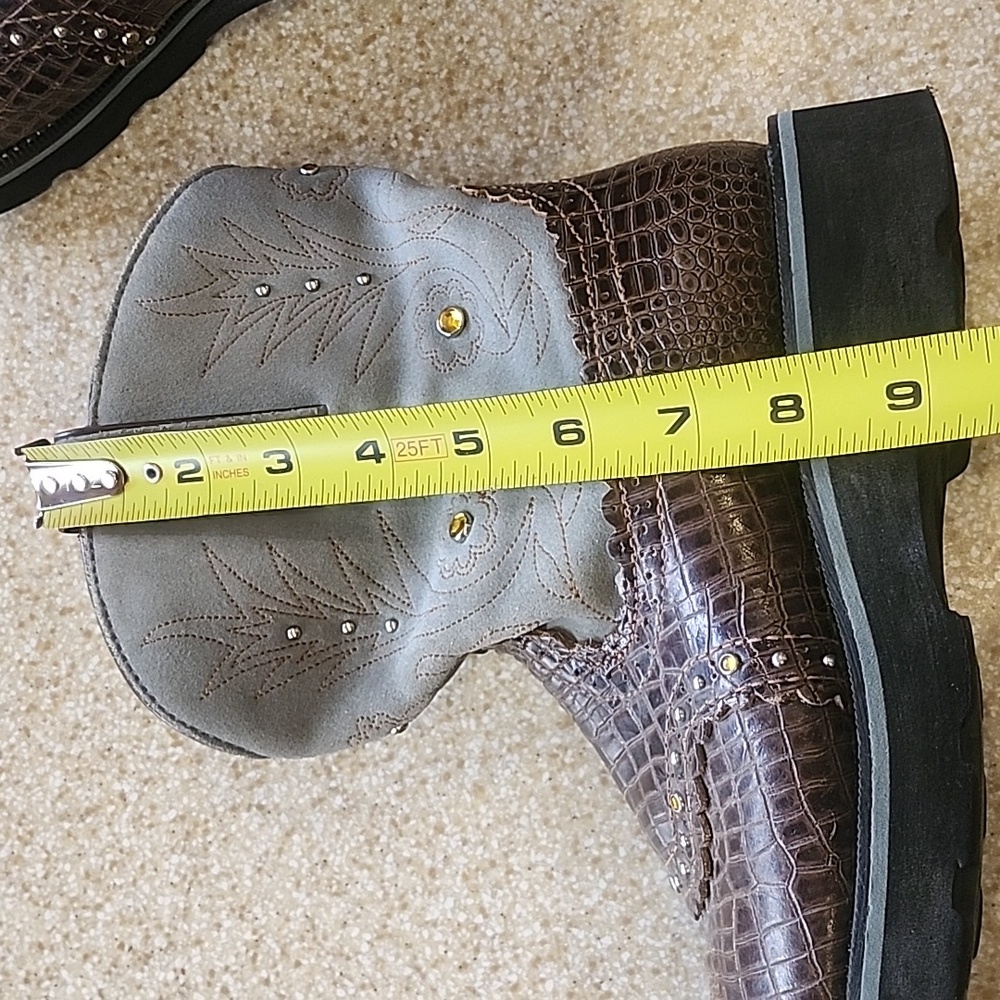 Ariat FATBABY Crock Print Western Boots Size 8.5B - Picture 10 of 12